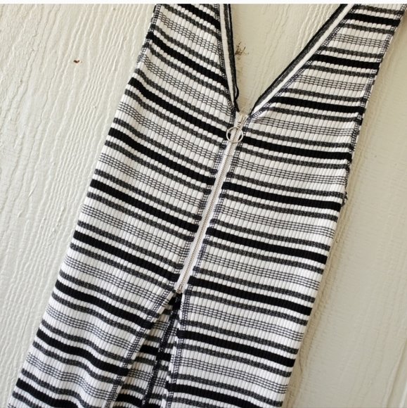 We The Free People Black Striped Front Zip Maxi Tank Duster Cover Up Medium - Picture 4 of 7